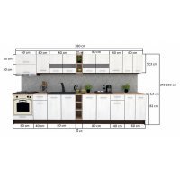 Bucatarie MARINA NEW 380 Wenge / Decor 7648
